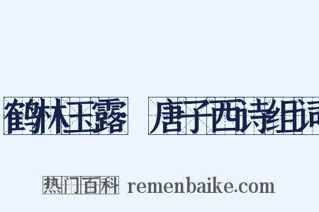 鹤林玉露·唐子西诗组词是什么意思的图片